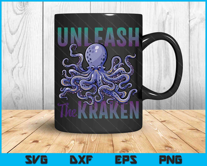 Kraken Sea Monster Vintage Unleash the Kraken Giant Kraken SVG PNG Digital Cutting Files