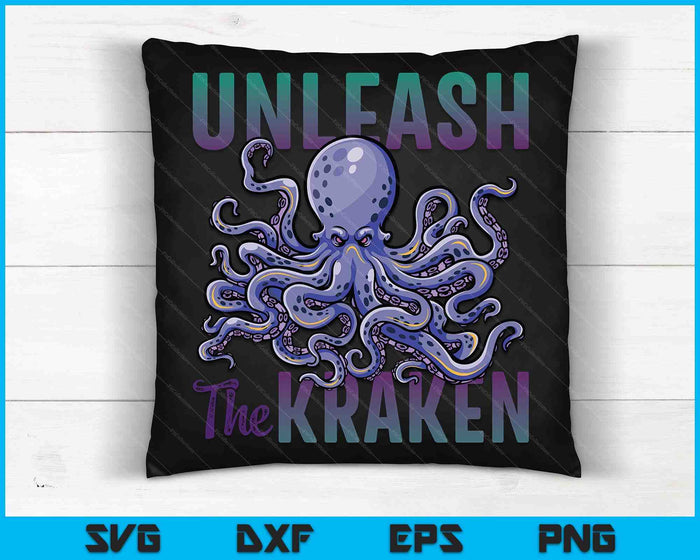 Kraken Sea Monster Vintage Unleash the Kraken Giant Kraken SVG PNG Digital Cutting Files
