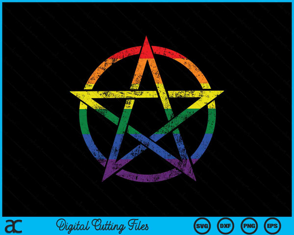 LGBT Pentagramm Gothic Gay Pride Wicca Homosexual Witchcraft SVG PNG Digital Cutting Files