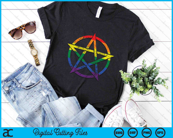 LGBT Pentagramm Gothic Gay Pride Wicca Homosexual Witchcraft SVG PNG Digital Cutting Files