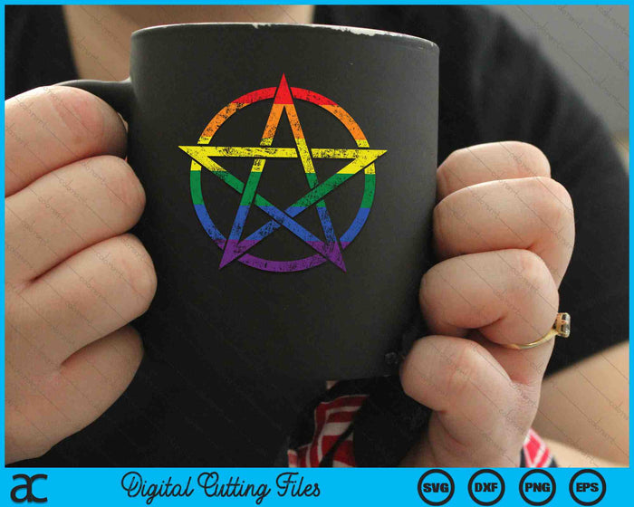 LGBT Pentagramm Gothic Gay Pride Wicca Homosexual Witchcraft SVG PNG Digital Cutting Files