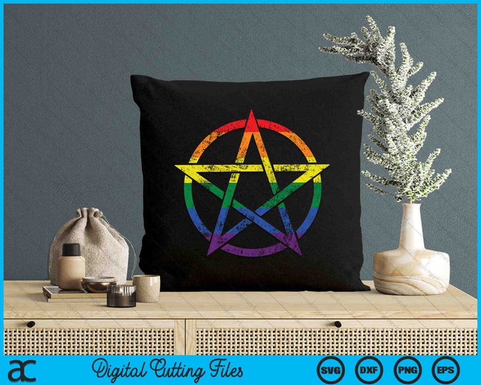 LGBT Pentagramm Gothic Gay Pride Wicca Homosexual Witchcraft SVG PNG Digital Cutting Files