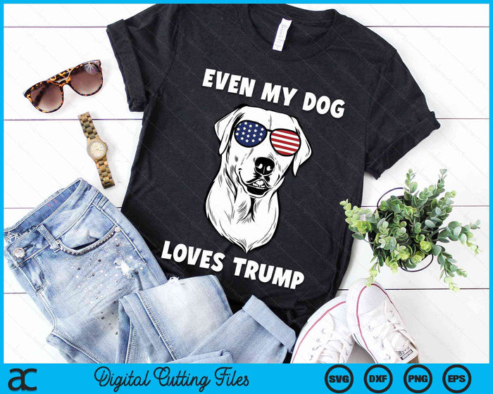 Labrador Dog Sunglasses USA Flag Even My Dog Loves Trump SVG PNG Digital Cutting Files