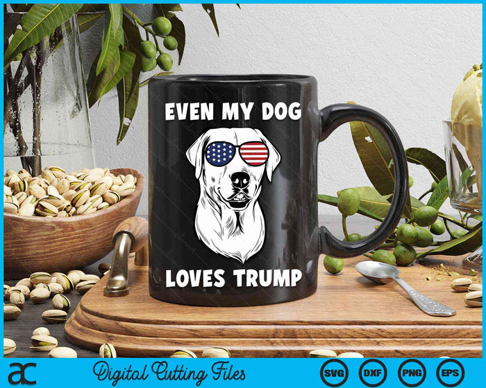 Labrador Dog Sunglasses USA Flag Even My Dog Loves Trump SVG PNG Digital Cutting Files