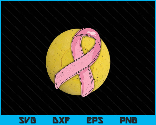 Lacrosse ball pink ribbon breast cancer awareness sport lover SVG cut file
