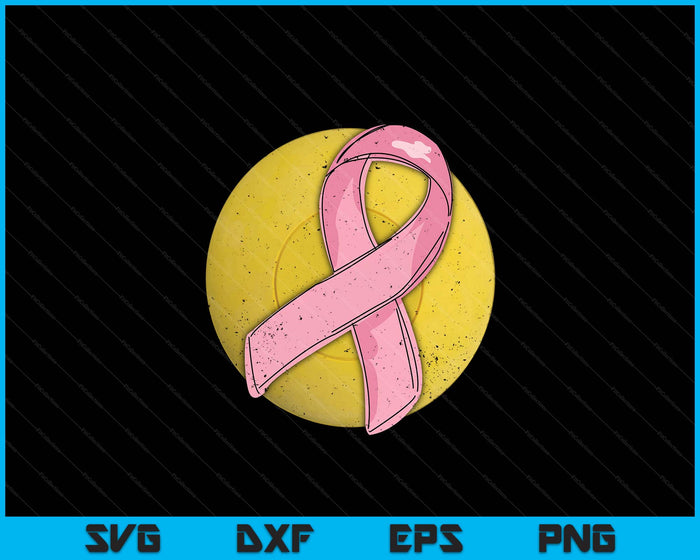 Lacrosse Ball Pink Ribbon Breast Cancer Awareness Sport Lover SVG PNG Digital Printable Files