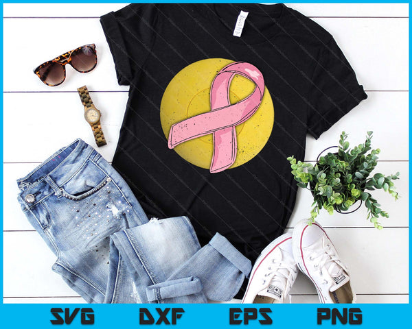 Lacrosse Ball Pink Ribbon Breast Cancer Awareness Sport Lover SVG PNG Digital Printable Files