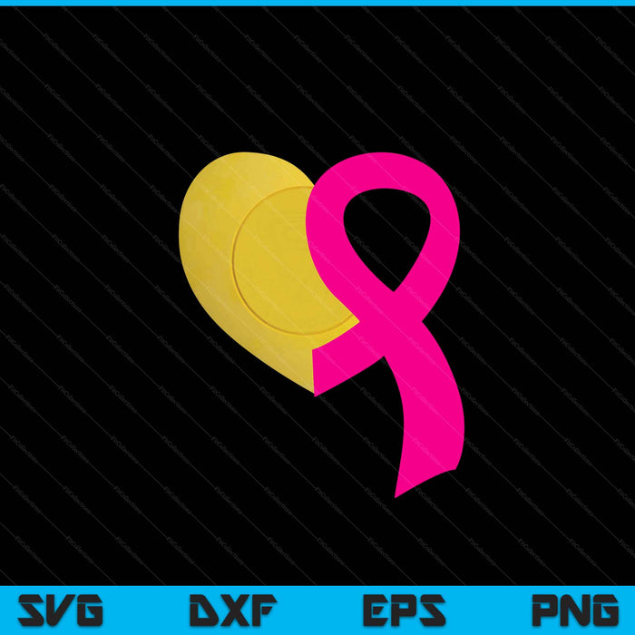 Lacrosse ball pink ribbon heart cool breast cancer awareness SVG cut file