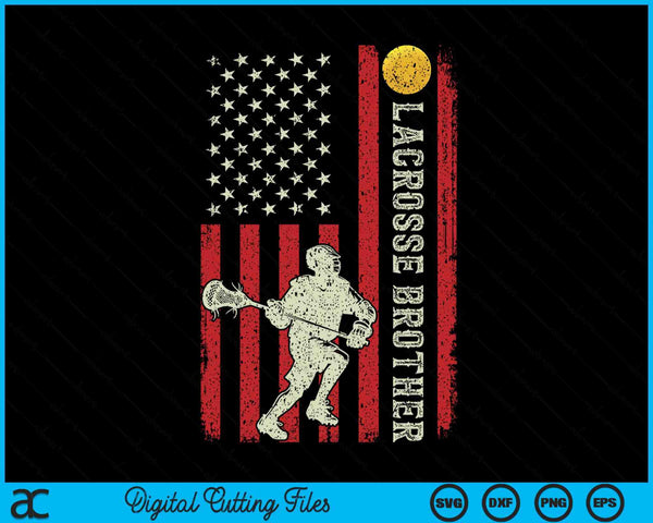 Lacrosse brother US flag for brother SVG cut file