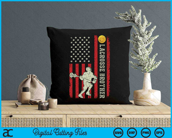 Lacrosse Brother US Flag Gifts For Brother SVG PNG Digital Printable Files