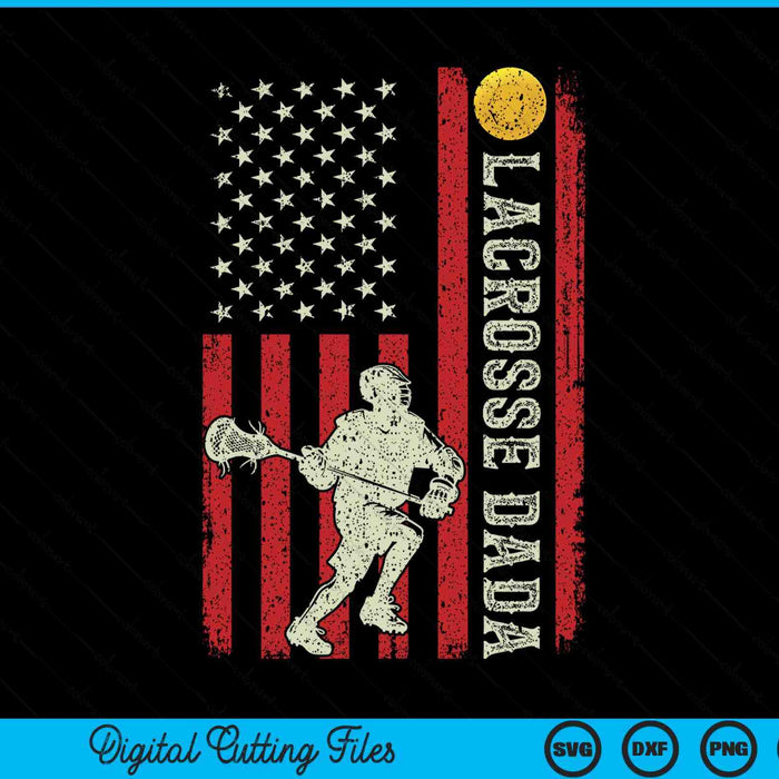 Lacrosse dada US flag for dada SVG cut file