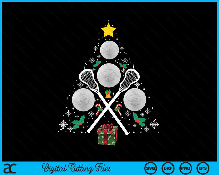 Lacrosse Equipment Christmas Tree Christmas  Lacrosse Ball SVG PNG Digital Cutting Files