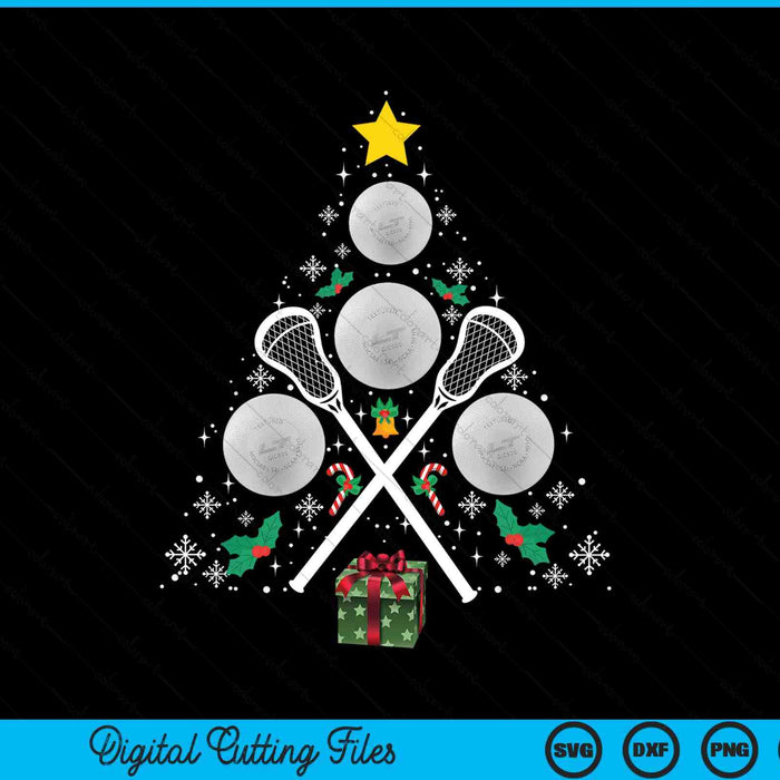 Lacrosse Equipment Christmas Tree Christmas  Lacrosse Ball SVG PNG Digital Cutting Files