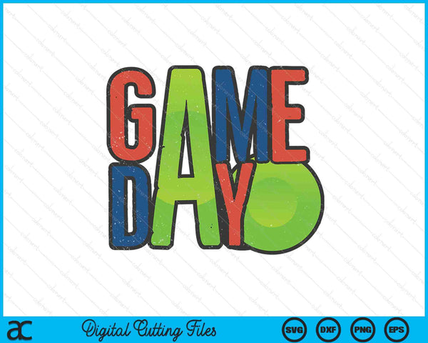 Lacrosse game day navy blue and red SVG cut file
