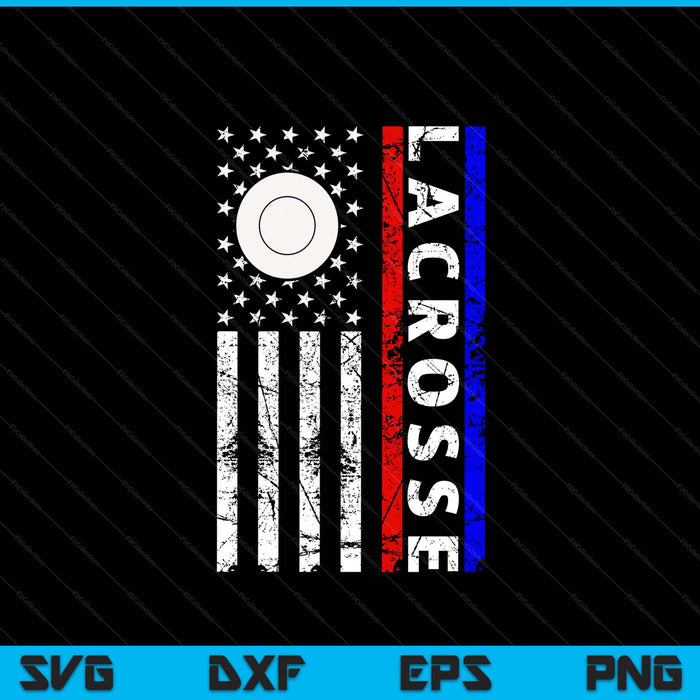 Lacrosse lovers 4th of July American flag lacrosse USA SVG cut file