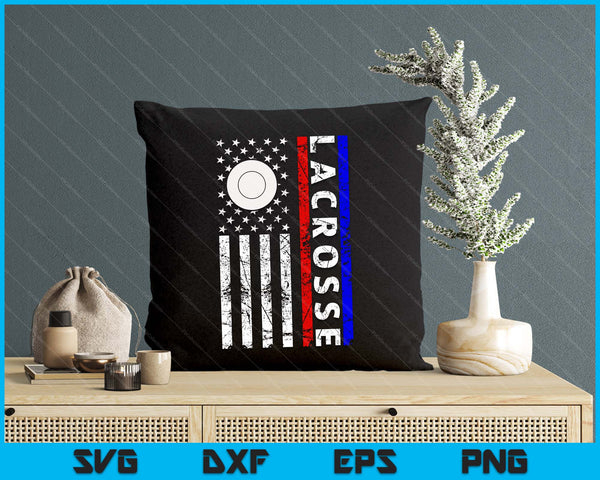 Lacrosse Lovers 4th of July American Flag Lacrosse USA SVG PNG Digital Printable Files