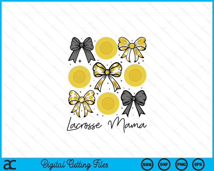 Lacrosse Mama Coquette Bow Lacrosse Season SVG PNG Digital Printable Files