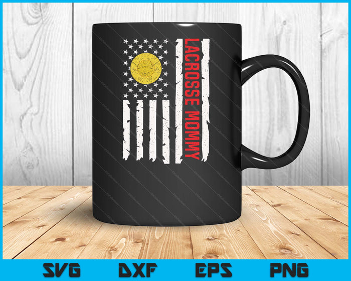 Lacrosse Mommy USA American Flag Patriotic Mommy 4th Of July SVG PNG Digital Printable Files