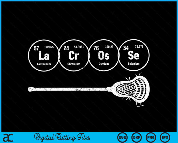 Lacrosse periodic table of elements chemistry sports SVG cut file