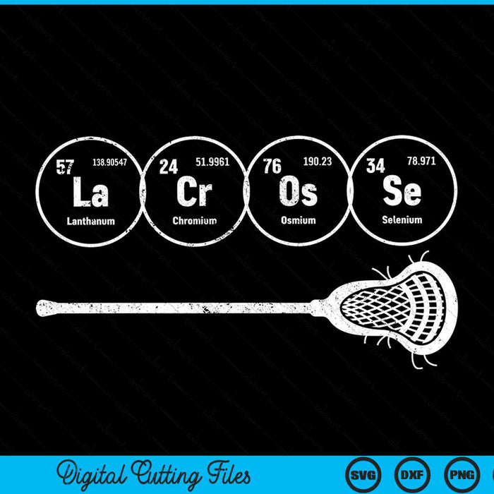 Lacrosse periodic table of elements chemistry sports SVG cut file