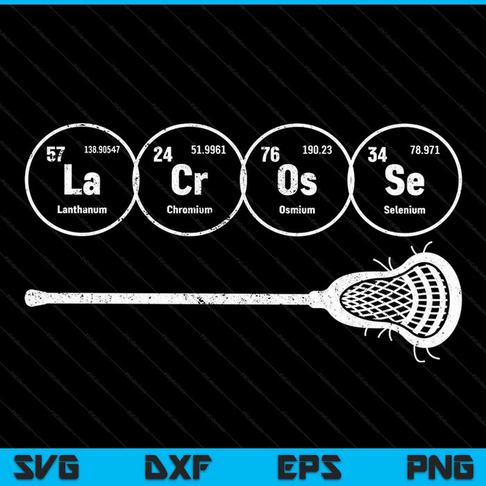 Lacrosse periodiek systeem der elementen chemie SVG PNG snijden afdrukbare bestanden