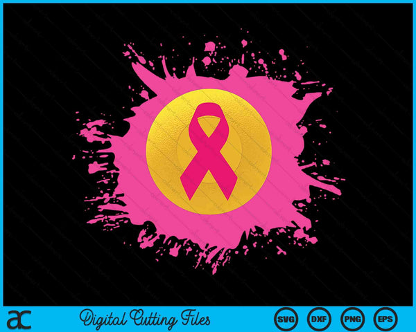 Lacrosse pink ribbon breast cancer awareness SVG cut file