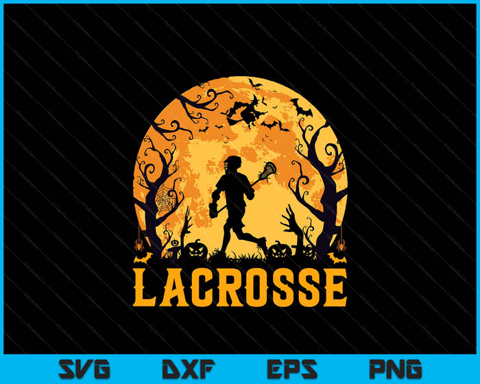 Lacrosse Player Halloween Spooky SVG PNG Digital Cutting Files