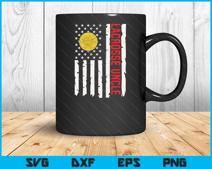 Lacrosse Uncle USA American Flag Patriotic Uncle 4th Of July SVG PNG Digital Printable Files