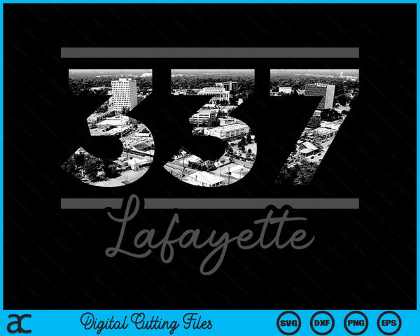 Lafayette 337 Area Code Skyline Louisiana Vintage SVG PNG Digital Cutting Files