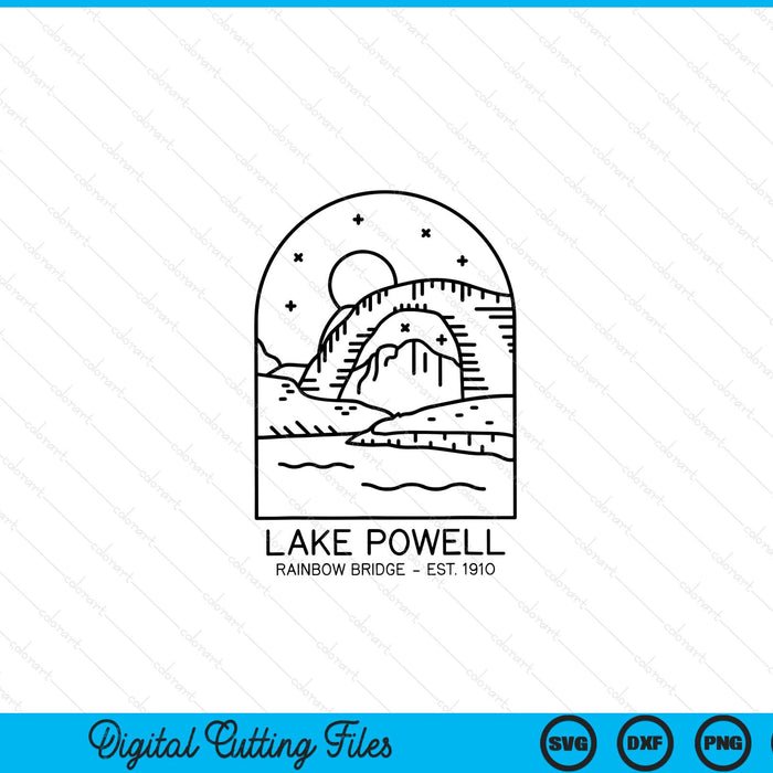 Lake powell reservoir 1963 rainbow bridge 1910 Utah Arizona SVG cut file