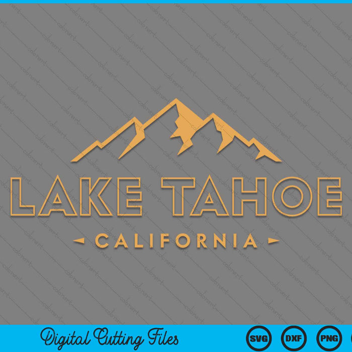 Lake tahoe California retro mountain SVG cut file
