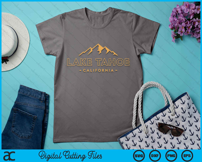 Lake Tahoe California Retro Mountain SVG PNG Digital Cutting File