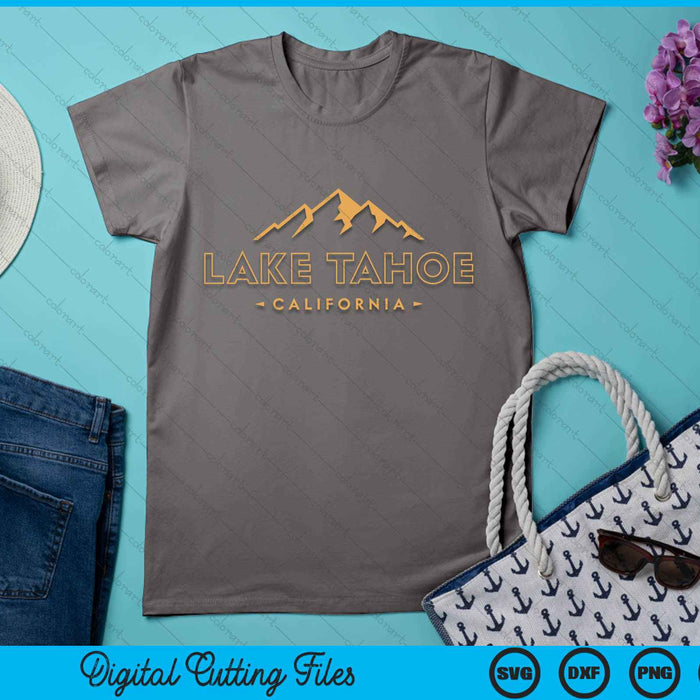 Lake Tahoe California Retro Mountain SVG PNG Digital Cutting File