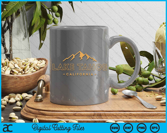 Lake Tahoe California Retro Mountain SVG PNG Digital Cutting File