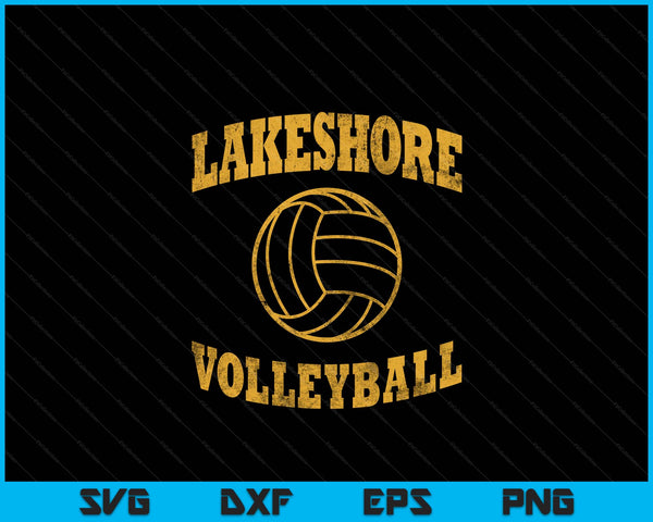Lakeshore Volleyball Classic Vintage Distressed SVG PNG Digital Cutting Files