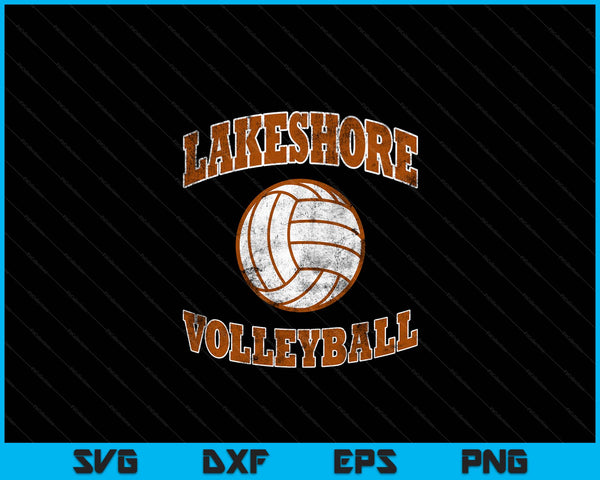 Lakeshore Volleyball Vintage Distressed SVG PNG Digital Cutting Files