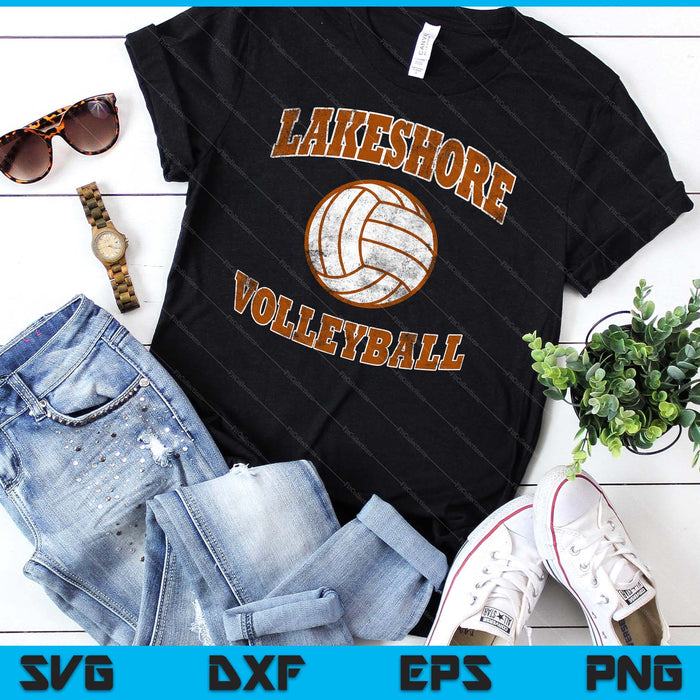 Lakeshore Volleyball Vintage Distressed SVG PNG Digital Cutting Files