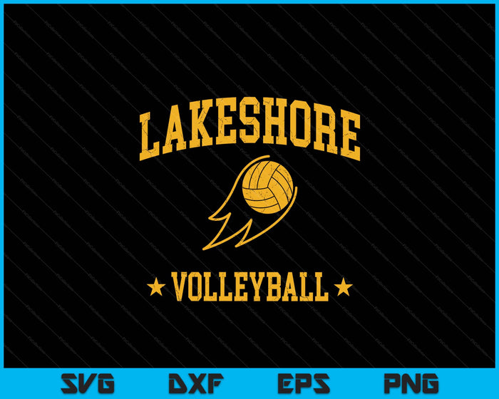 Lakeshore Volleyball Vintage Gameday Retro Volleyball Lover SVG PNG Digital Printable Files