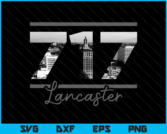Lancaster 717 Area Code Skyline Pennsylvania Vintage SVG PNG Cutting Printable Files
