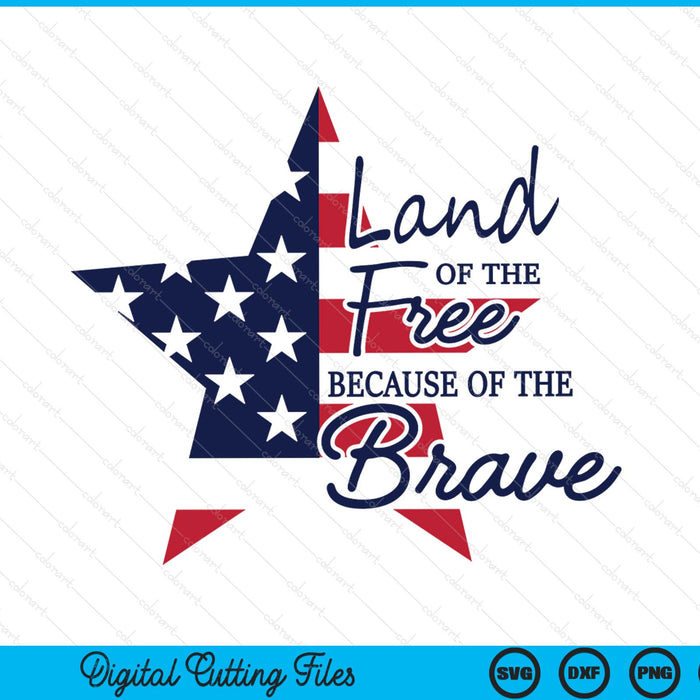 Land of the free 4th of July SVG cut file