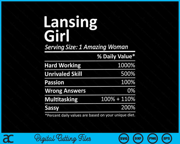 Lansing girl mi Michigan city home roots SVG cut file