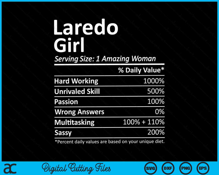 Laredo Girl TX Texas Funny City Home Roots SVG PNG Cortando archivos imprimibles