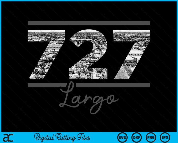 Largo 727 Netnummer Skyline Florida Vintage SVG PNG digitale snijbestanden