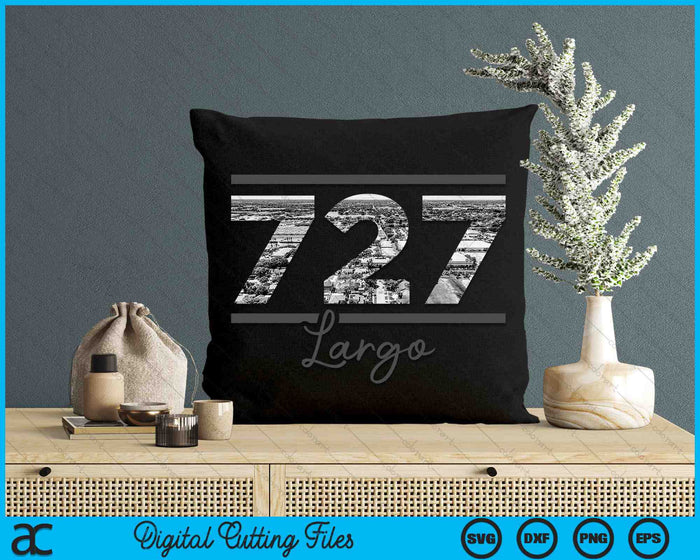 Largo 727 Area Code Skyline Florida Vintage SVG PNG Digital Cutting Files