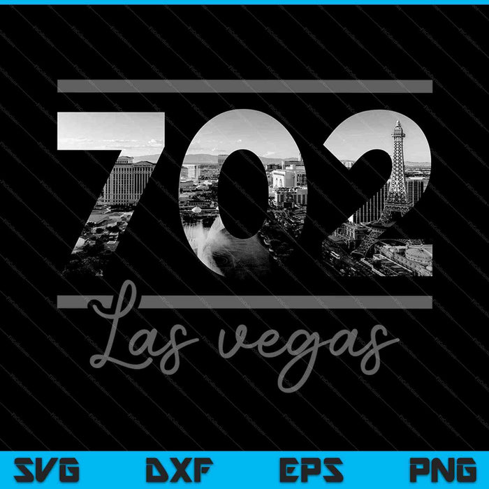 Las Vegas 702 Código de área Skyline Nevada Vintage SVG PNG Cortar archivos imprimibles