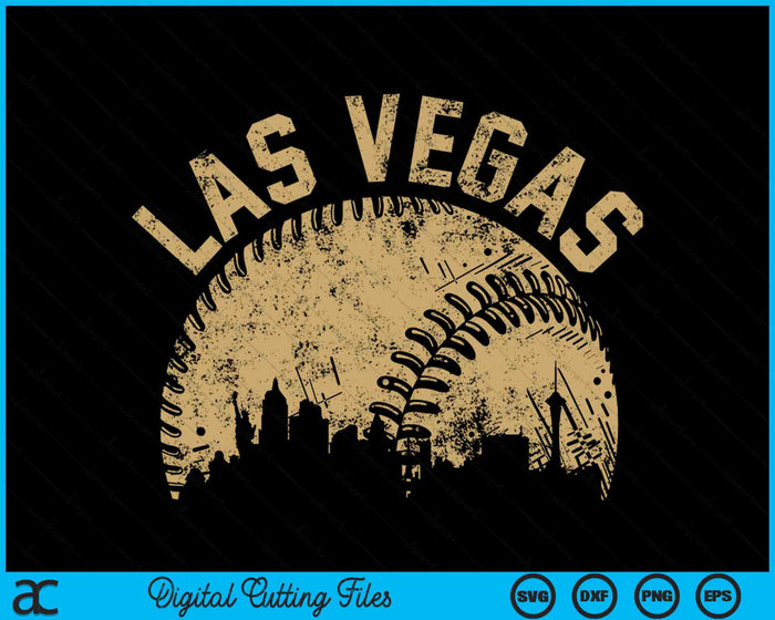 Las Vegas Baseball Skyline Player Coach Fan SVG PNG Digital Printable Files