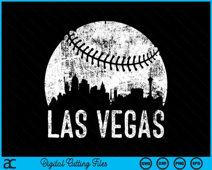 Las Vegas Skyline Las Vintage Vegas Baseball SVG PNG Digital Cutting Files