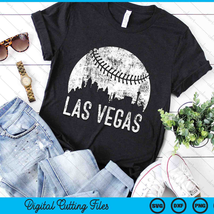 Las Vegas Skyline Las Vintage Vegas Baseball SVG PNG Digital Cutting Files