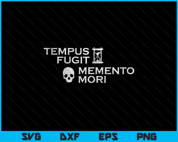 Latin phrase - tempus fugit memento mori SVG cut file