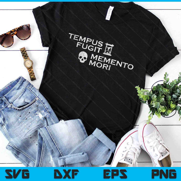 Latin Phrase - Tempus Fugit Memento Mori SVG PNG Digital Printable Files